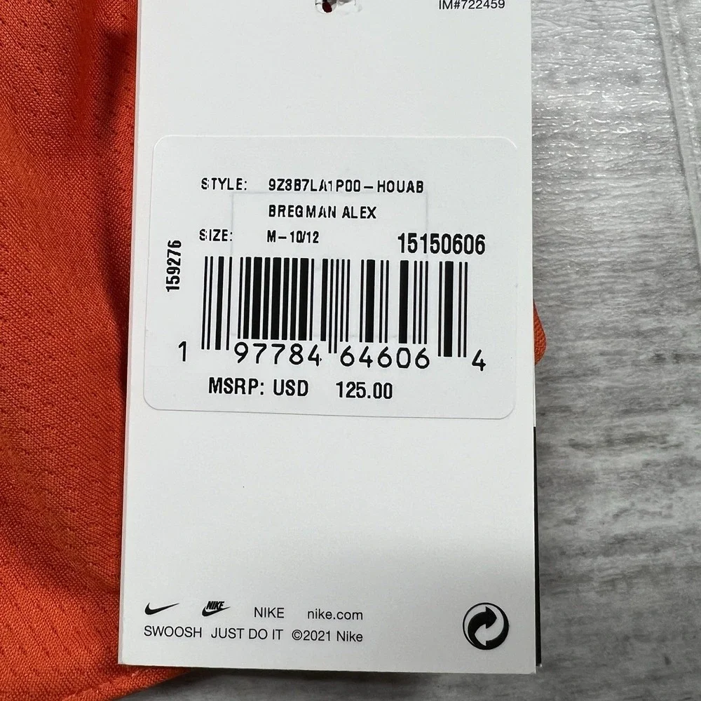 Nike Alex Bregman Jersey Orange Houston Astros #2 Youth Medium (10/12) $125 MSRP